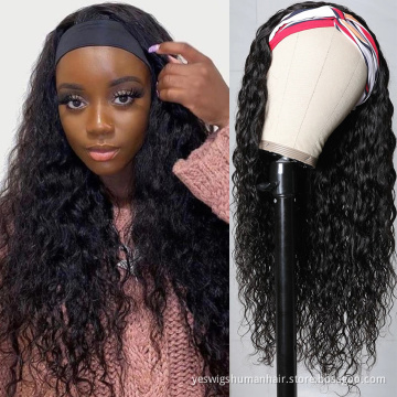 Cheap Afro Kinky Curly Raw Indian Virgin Cuticle Aligned Human Hair Headband Wig None Lace Wig Human Hair For Black Women Vendor